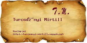 Turcsányi Mirtill névjegykártya